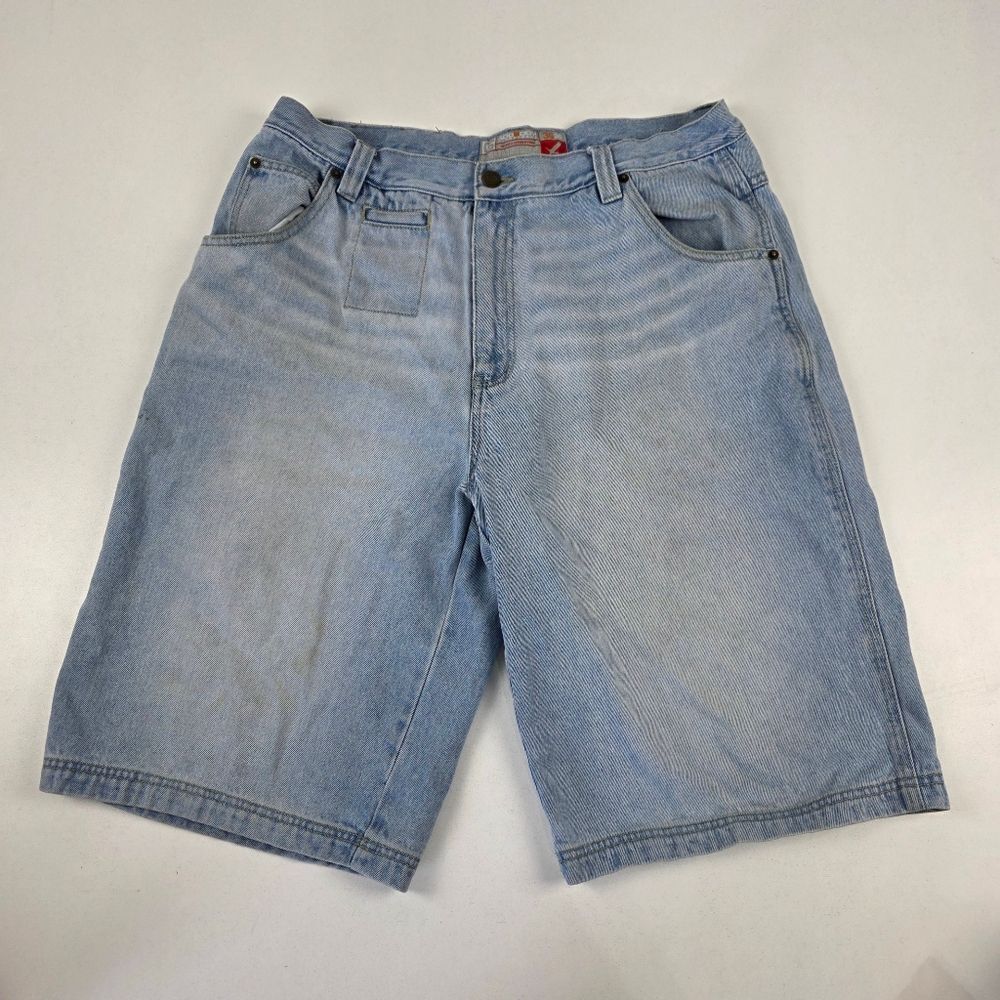 Vintage Y2K God Body Distressed Denim Shorts Baggy Wide Leg Jorts‎ Mens Size 36